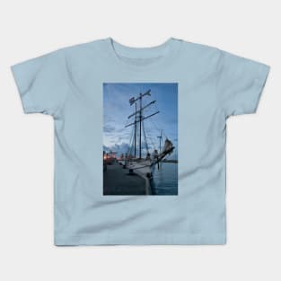 Tall Ship docked for the night Kids T-Shirt